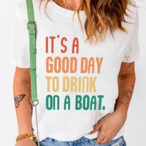 New boutique crewneck boating tee